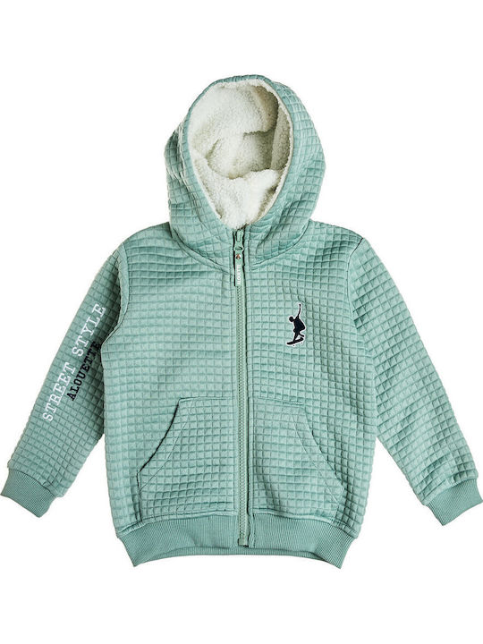 Kinder-Sweatshirt Strickjacke mit Kapuze und Taschen Grüne