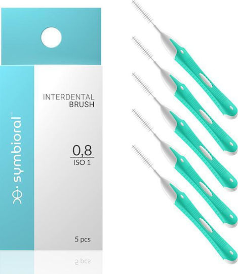 Symbioral Symbioral Interdentalbürsten mit Griff 0,8 mm Türkis 5 Stück