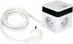 Sthor Steckdosenleiste 3 Steckdosen mit USB-A, Schalter und Kabel 1,5 m