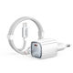 Mcdodo GaN Handyladegerät mit USB-C Ausgangsanschluss und Kabel USB-C - USB-C 65W Stromlieferung Weiß (Nano Series CH-8263)