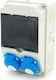 Els Elektrotechnika Construction Garden Distribution Box 2*gs 230v + Protections + Residual Current Device + Certified Mid Meter 6no21c00fl