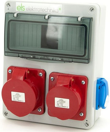 8no21c11c11c Construction Distribution Board 32a/5 + 16a/5 + 2*gs 230v + Protections Wall-mounted Enclosure 8no21c11c11c