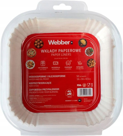 Webber Αντικολλητικά Χαρτιά για Air Fryer 16x16εκ. 50τμχ