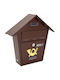 AWTools Țeavă De Șemineu Cutie Poștală Metalică În Culoare Maro 37x36.5x10cm
