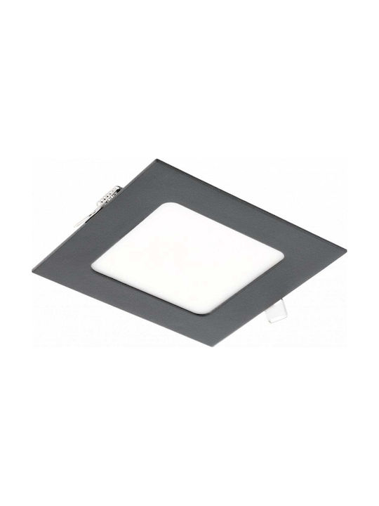 Gtv Matis Plus Spot Pătrat De Tavan Cu LED Încorporat Și Lumină Alb Natural Negru
