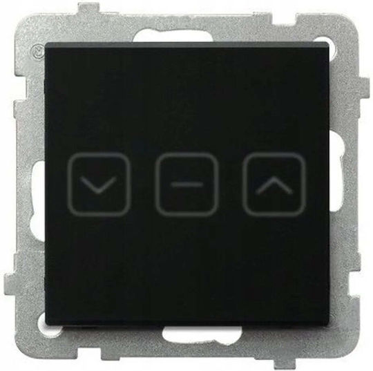 Ospel Sonata Recessed Touch Button Wall Switch Wi-Fi Rolling Shutters Without Frame Black