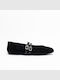 Women's Ballerina Shoes with Strap Black