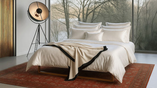 Valeria Home Set Huse Pentru Pilote Maria 220x200cm Supraînălțată Cu 2 Fețe De Pernă Și 1 Cearșaf Natural
