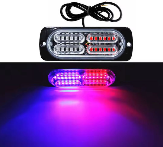 LED Strobe Warning Beacon Ultra Light 20 LED 12V/24V Red – Blue