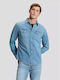 Long Sleeve Denim Shirt in Regular Fit Light Blue