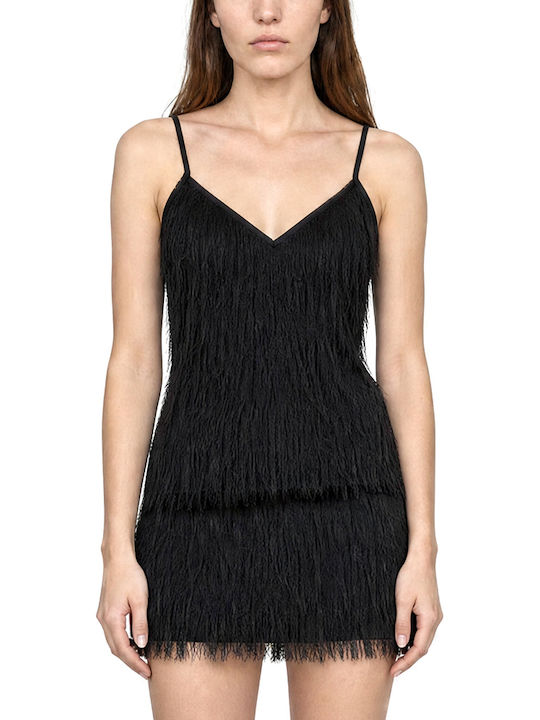 Women's Crop Top Sleeveless with V-Neck Black