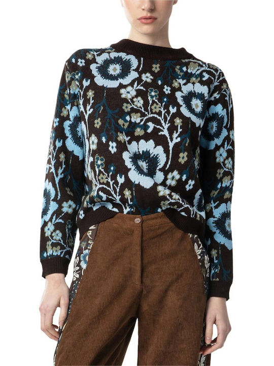 Women's Blouse Long Sleeve Floral Light Blue