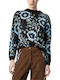 Women's Blouse Long Sleeve Floral Light Blue