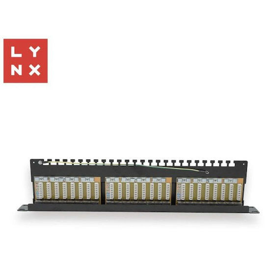 Lynx Cs Lynx Patch Panel 19 Zoll 24 Anschlüsse Stp Cat6a 50µ Abgeschirmt Schwarze