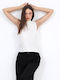Women's Sleeveless White Blouse