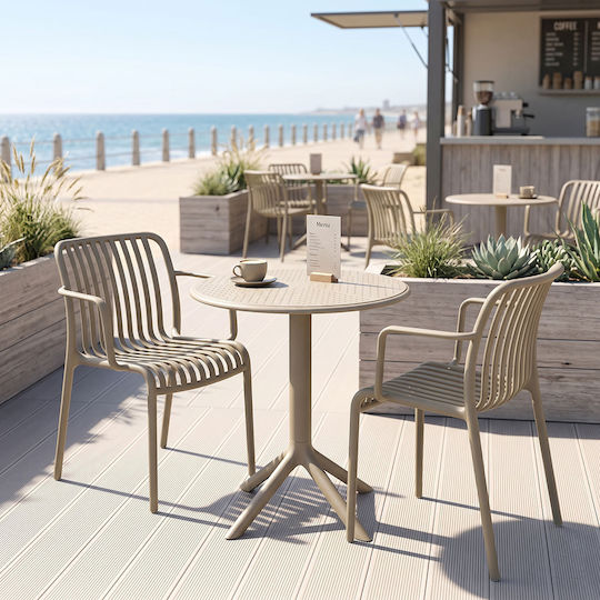 Outdoor Dining Set Mercon 3 Pieces Cappuccino