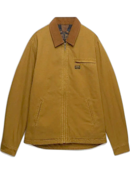 Superdry Denim Jacket Tobacco Brown