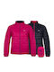 Women's Double Sided Waterproof Puffer Jacket for Winter Fuchsia/Blue
