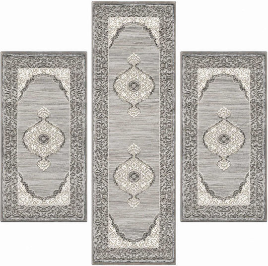 Diva Hl293a Σετ Μοντέρνα Χαλιά Κρεβατοκάμαρας Grey 3τμχ