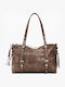 Set Gehäkelte Damen-Shopper-Tasche Braun