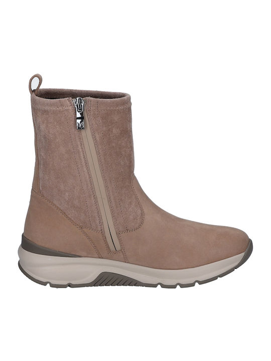 Leather Women's Ankle Boots Tabac Brown