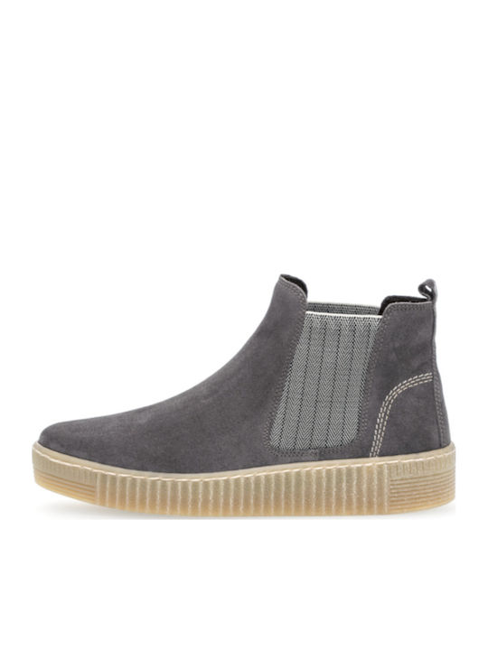Gabor Leder Damen Stiefeletten Grau
