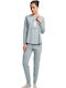 Minerva Set Pijamale Dama De Iarnă Bumbac Gri