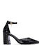 Pumps mit Riemen & Hochem Absatz in Schwarz