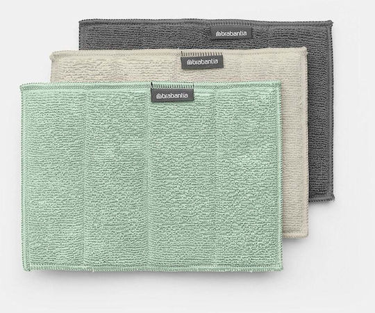 Brabantia Кърпички За Почистване Микрофибър Обща Употреба Многоцветни 16x22см 3 Бройки