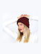 Unisex Beanie Strickmütze in Burgundischer Farbe