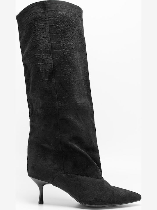 Decoro Wildleder Damenstiefel Schwarz Über Dem ...