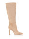 Wildleder Damenstiefel mit hohem Absatz Braun