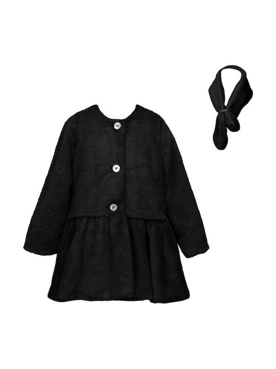 Kids Short Black Coat