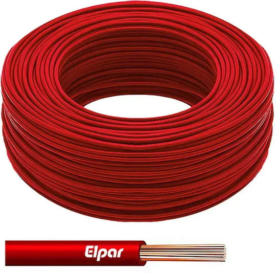 Elpar Netzkabel Typ NYA in Rot Farbe 1m