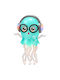 Led Rotating Kids Decorative Lamp with Colour Changes Turquoise 3cm