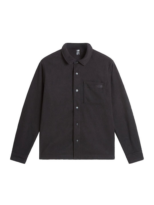 Herren Fleecejacke mit Buttons Schwarze