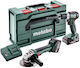 Metabo 685233000 Σετ Γωνιακός Τροχός & Δραπανοκατσάβιδο Brushless 18V με 2 Μπαταρίες 2Ah - 4Ah και Θήκη με Φορτιστής
