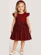 Kinderkleid Kurzärmelig Set aus 2 mit Zubehör Weinrot