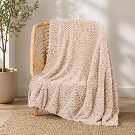 SpitiBazaar Fleece Double Blanket 215x230cm Beige
