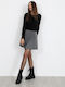 Plissierte Mini Damenrock Grau
