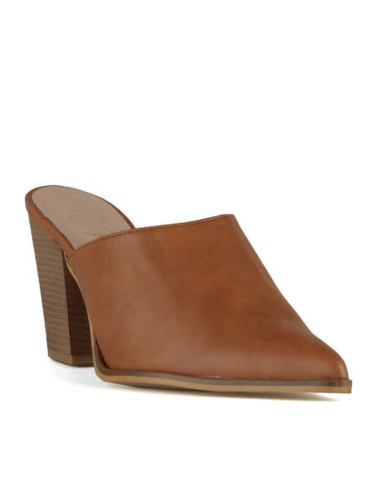 Silia D Mules με Ψηλό Τακούνι σε Καφέ Χρώμα