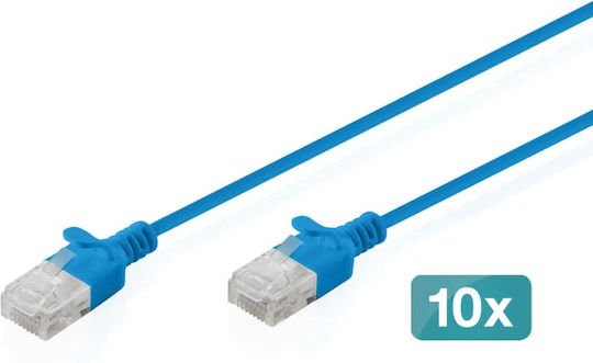 Digitus U/UTP Кат.6 (Gigabit) Мрежов Кабел Ethernet 5м Син 10 Бройки