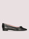 Leder Damen Ballerinas Schwarze