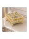 Decorative Metallic Box 17x17x11 Cm Gold Mirror Glass Keskor 90104