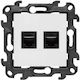 Kontakt-Simon Διπλή Πρίζα Δικτύου RJ45 σε Λευκό Χρώμα N52.01/11