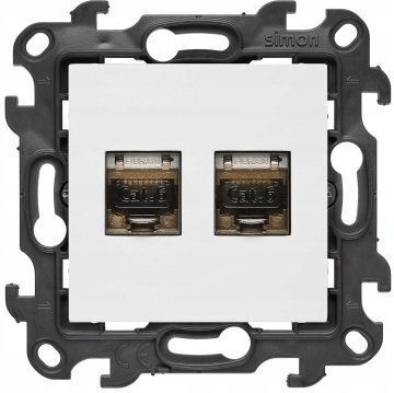 Kontakt-Simon Double External Network Socket RJ45 in White Colour N62E.01/11
