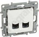 Legrand Doppelter Mechanismus Netzwerksteckdose RJ45 Typ Cat6 in Weiß Farbe 764574