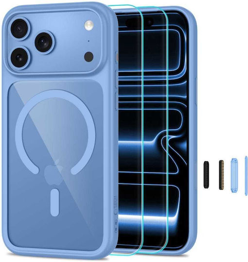 iPhone 18 Pro Max 17 Pro Max Tech-Protect Magone Magsafe CC + Glass 2-Pack Light Blue Clear
