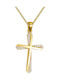 Papoulidis Jewellery Женски Златен Кръст 14 Карата Двулицев Без Верижка