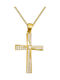 Papoulidis Jewellery Женски Златен Кръст 14 Карата Двулицев Без Верижка